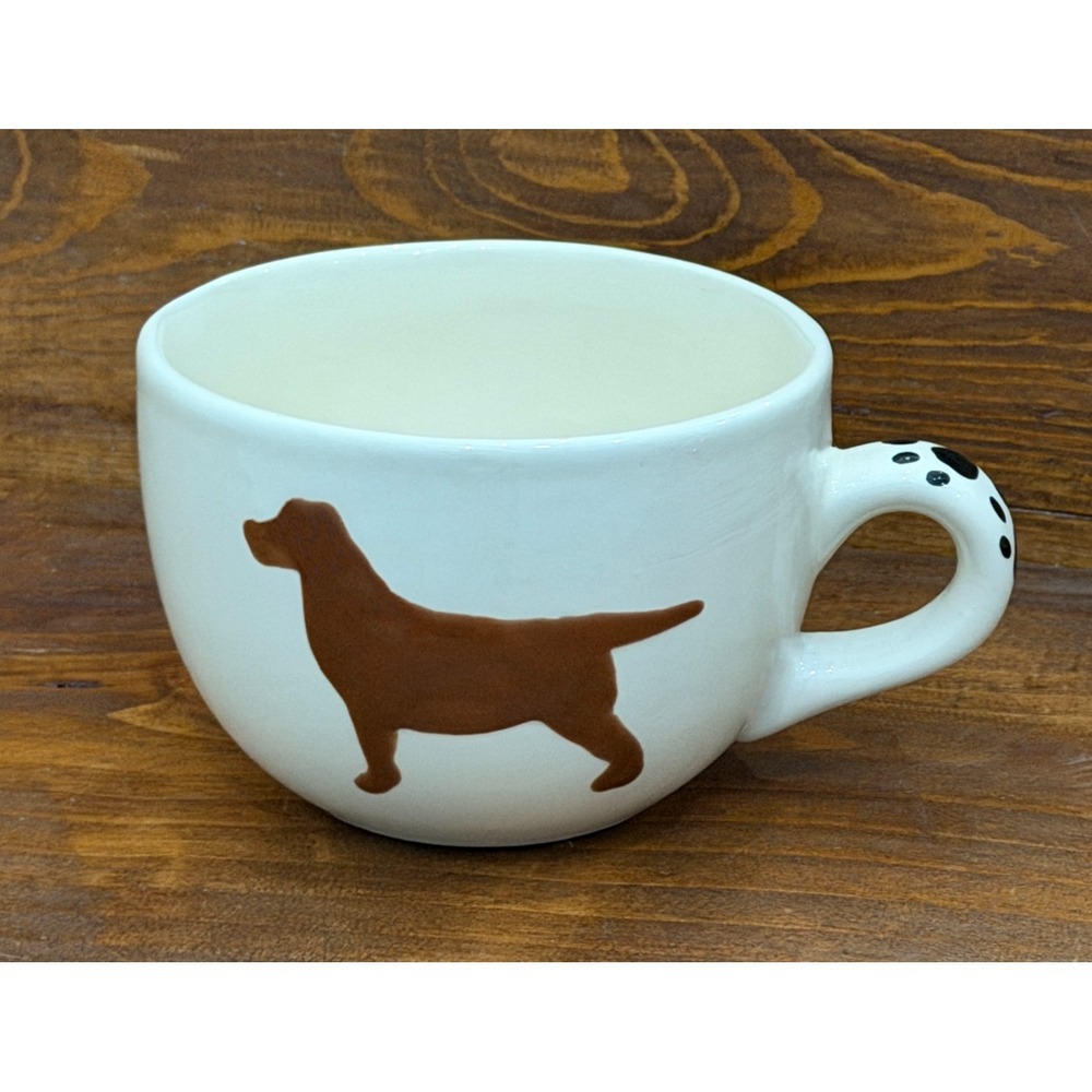 Chocolate Labrador Retriever Design Ceramic Mug Dog Paw Coffee Cup Soup Mug